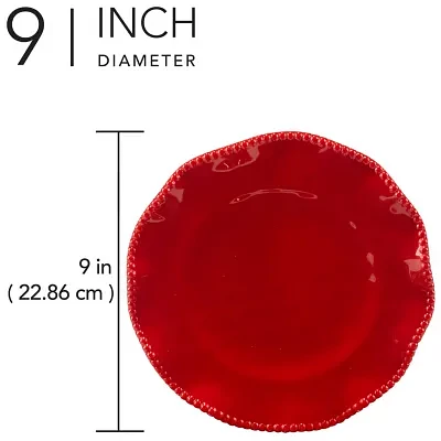 Certified International Perlette Red 4-pc. Melamine Salad Plate