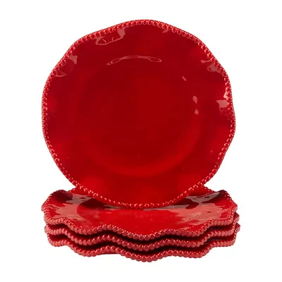 Certified International Perlette Red 4-pc. Melamine Salad Plate