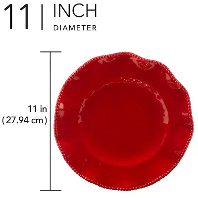 Certified International Perlette Red 4-pc. Melamine Dinner Plate