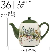 Certified International Winter's Forest Ceramic Teapot