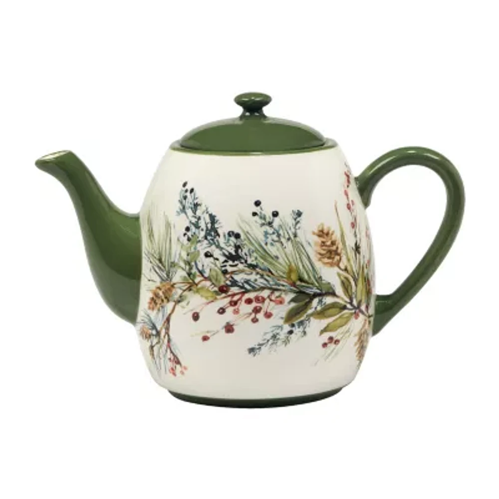 Certified International Winter's Forest Ceramic Teapot