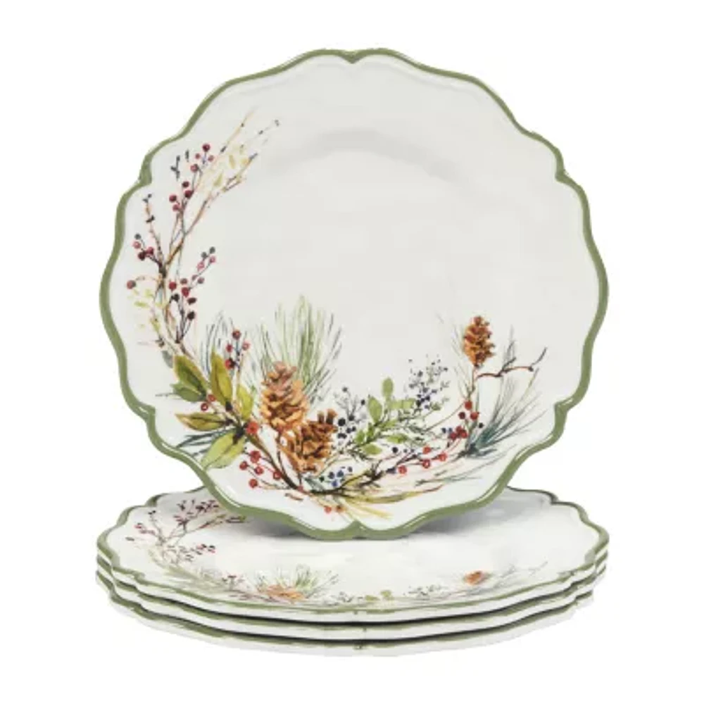 Certified International Winter Forest 4-pc. Melamine Salad Plate