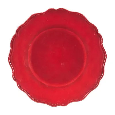 Certified International Red Crackle 4-pc. Melamine Salad Plate