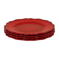 Certified International Red Crackle 4-pc. Melamine Salad Plate