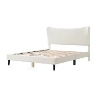 Lumi Wingback Upholstered Queen Bed