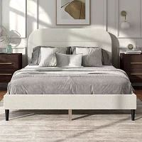 Lumi Wingback Upholstered Queen Bed