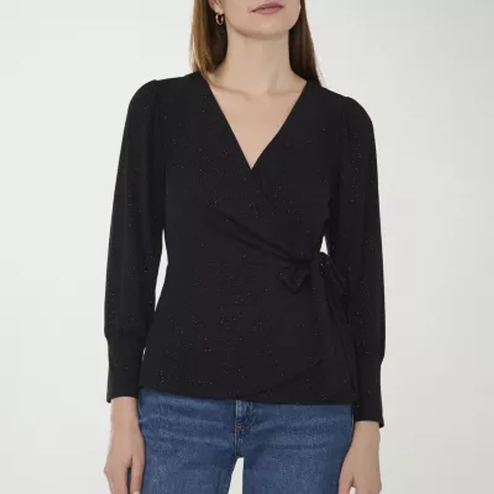 Sam And Jess Womens Mock Neck Long Sleeve Blouse