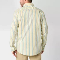 St. John's Bay Stretch Poplin Mens Classic Fit Long Sleeve Button-Down Shirt
