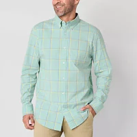 St. John's Bay Stretch Poplin Mens Classic Fit Long Sleeve Button-Down Shirt