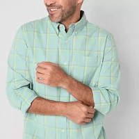 St. John's Bay Stretch Poplin Mens Classic Fit Long Sleeve Button-Down Shirt