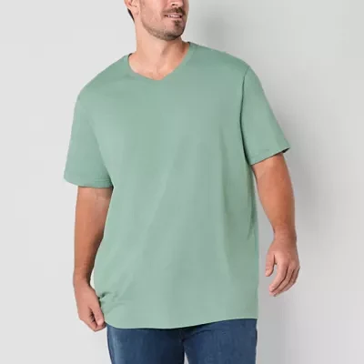 St. John's Bay Super Soft Big and Tall Mens V Neck Short Sleeve T-Shirt