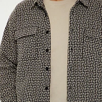 Forever 21 Mens Long Sleeve Textured Button-Down Shirt