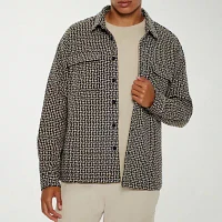 Forever 21 Mens Long Sleeve Textured Button-Down Shirt