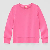 Thereabouts Little & Big Girls Embellished Bling Round Neck Long Sleeve Fleece Sweatshirt