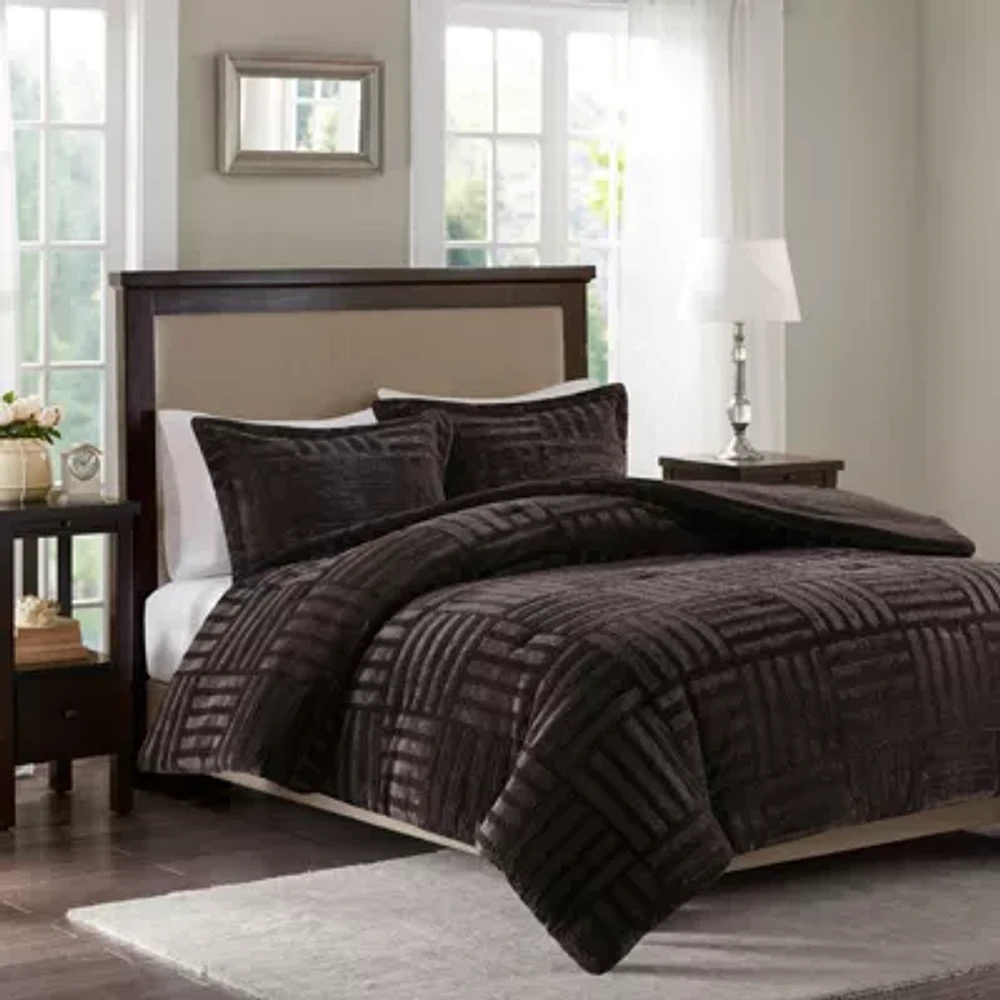 Madison Park Arctic Faux Fur Down Alternative Comforter Mini Set