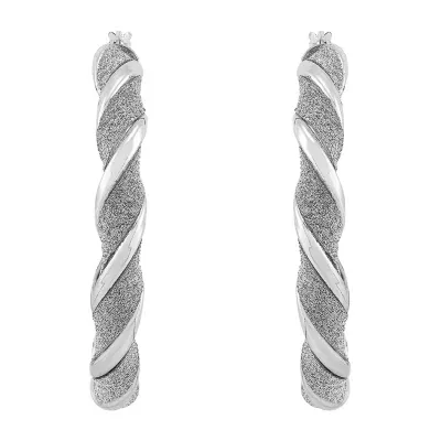 Sterling Silver 40mm Round Hoop Earrings