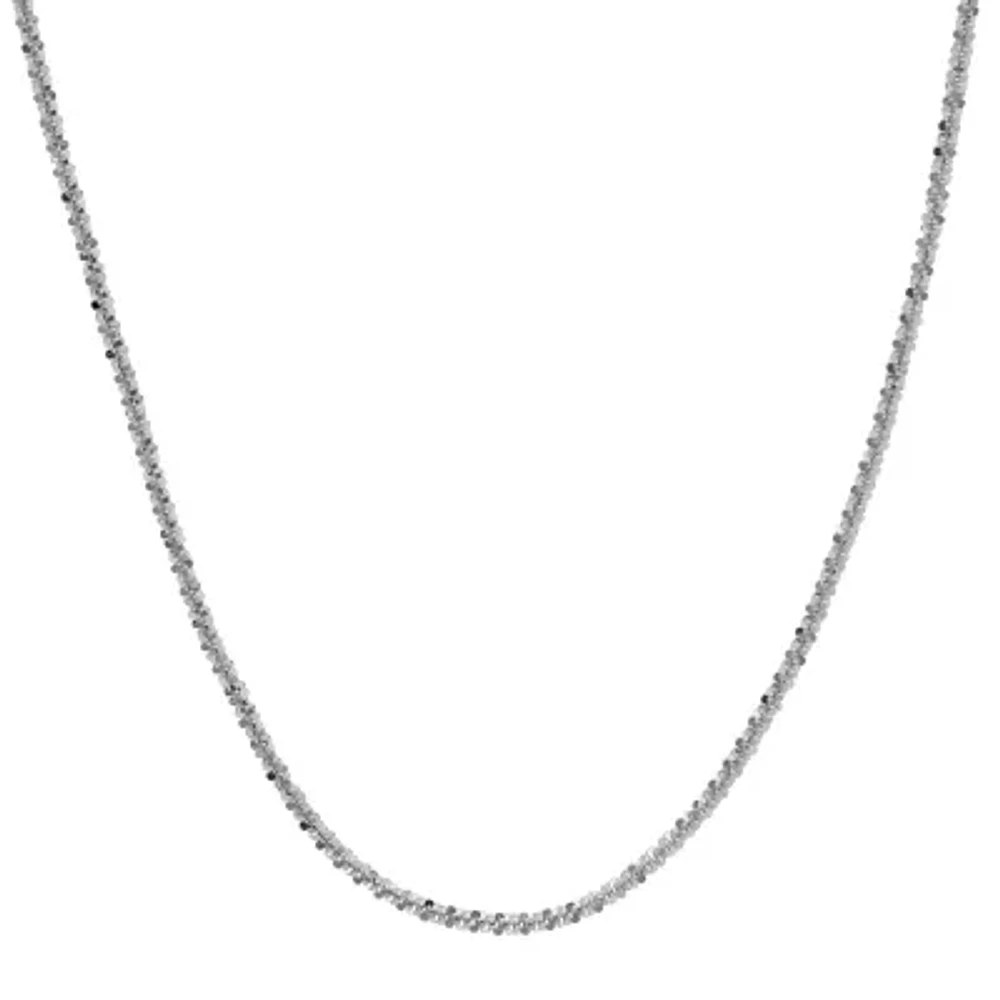14K White Gold 16-20" 1.4mm Crisscross Chain