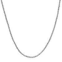 14K White Gold 16-20" 1.4mm Crisscross Chain