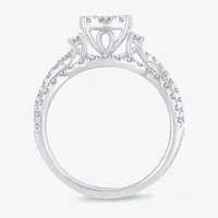 Womens 1 CT. T.W. Natural Diamond 14K White Gold Round Bridal Set