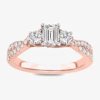 Love Lives Forever (H-I / Si1-Si2) Womens CT. T.W. Lab Grown White Diamond 10K Gold 3-Stone Engagement Ring