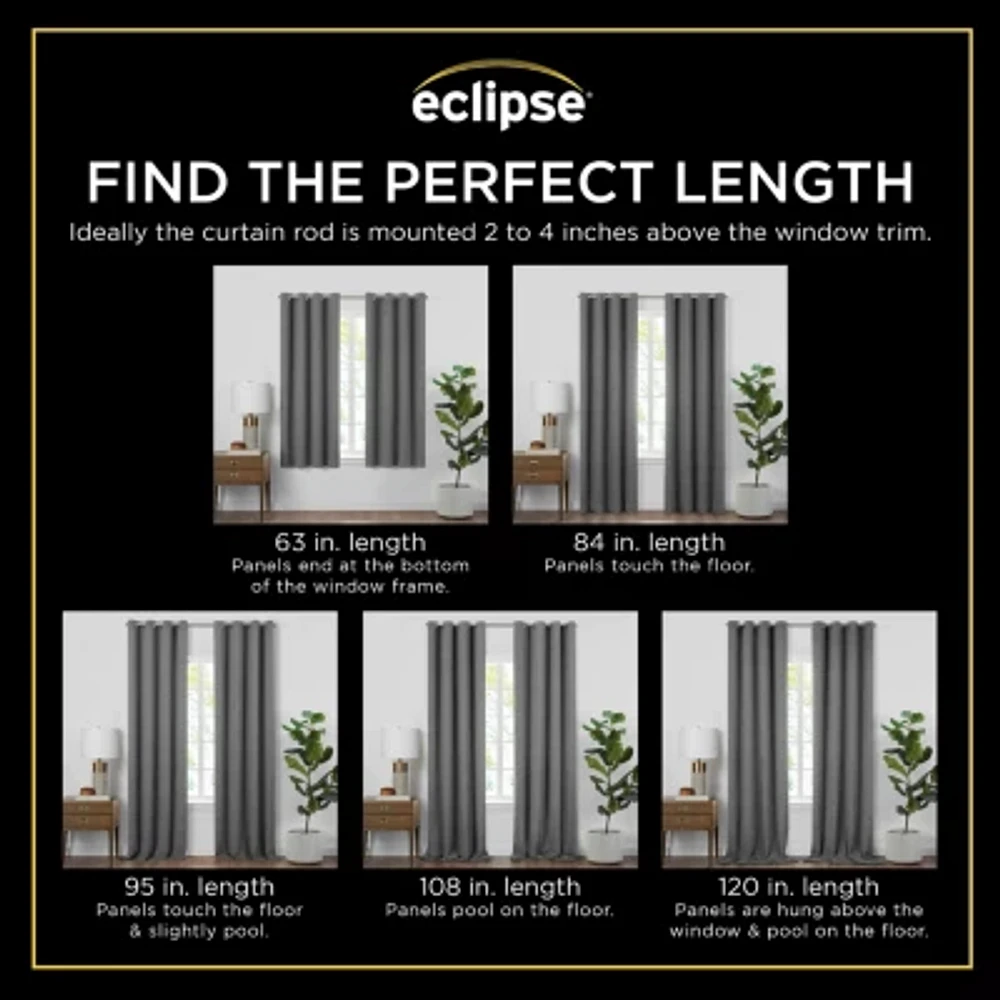 Eclipse Kids Bow Blackout Rod Pocket Single Curtain Panel