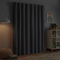 Eclipse Kids Dot Clip Blackout Rod Pocket Single Curtain Panel