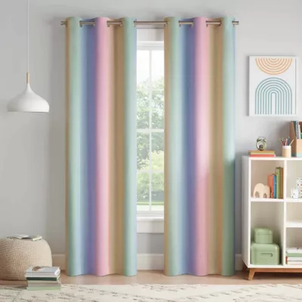 Eclipse Kids Rainbow Grommet Top Blackout Single Curtain Panels