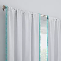 Eclipse Kids Tassel Blackout Rod Pocket Single Curtain Panel