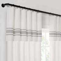 Mercantile Drop Cloth Stripe Ring Top Light-Filtering Single Curtain Panel