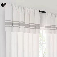 Mercantile Drop Cloth Stripe Ring Top Light-Filtering Single Curtain Panel