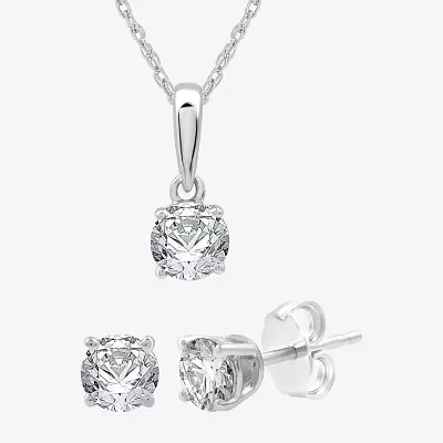 Ever Star (G / SI1-SI2) 1 CT. T.W. Lab Grown White Diamond 10K Gold Round 2-pc. Jewelry Set