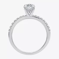 I Said Yes (H-I / I1) Womens 1 CT. T.W. Lab Grown White Diamond Sterling Silver Round Side Stone Engagement Ring