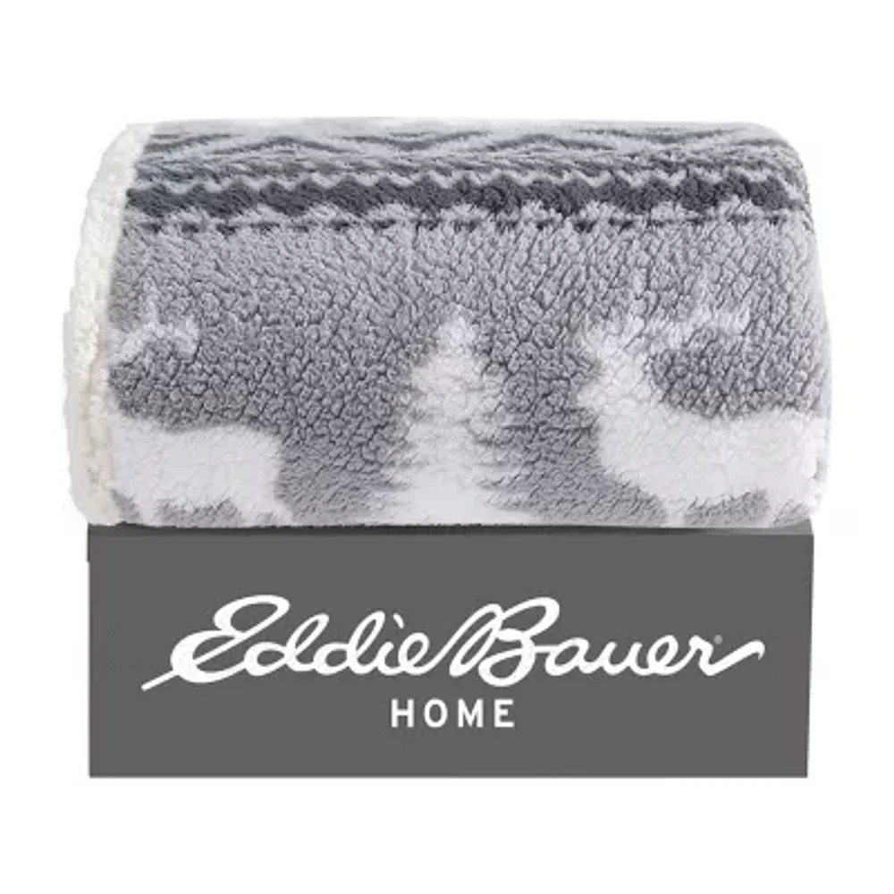 Eddie Bauer Woodland Fair Isle Reversible Lightweight Throw