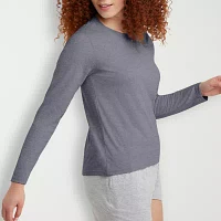 Hanes Womens Crew Neck Long Sleeve T-Shirt