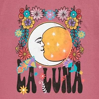 Juniors La Luna Boyfriend Tee Womens Crew Neck Short Sleeve Graphic T-Shirt