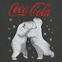 Juniors Coca Cola Bear Oversized Tee Womens Crew Neck Short Sleeve Graphic T-Shirt