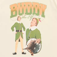 Juniors The Movie Buddy Elf Oversized Tee Womens Crew Neck Short Sleeve Graphic T-Shirt