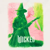 Juniors Wicked The Movie Glinda And Elphaba Oversized Tee Womens Crew Neck Short Sleeve Wicked Graphic T-Shirt