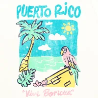 Ripple Junction Juniors Puerto Rico Vive Boricua Oversized Tee Womens Crew Neck Short Sleeve Graphic T-Shirt