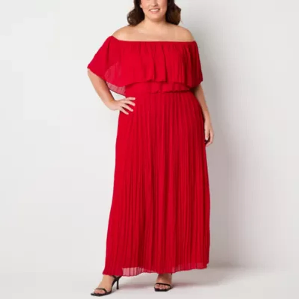 Premier Amour Off The Shoulder Womens Maxi Dress Plus