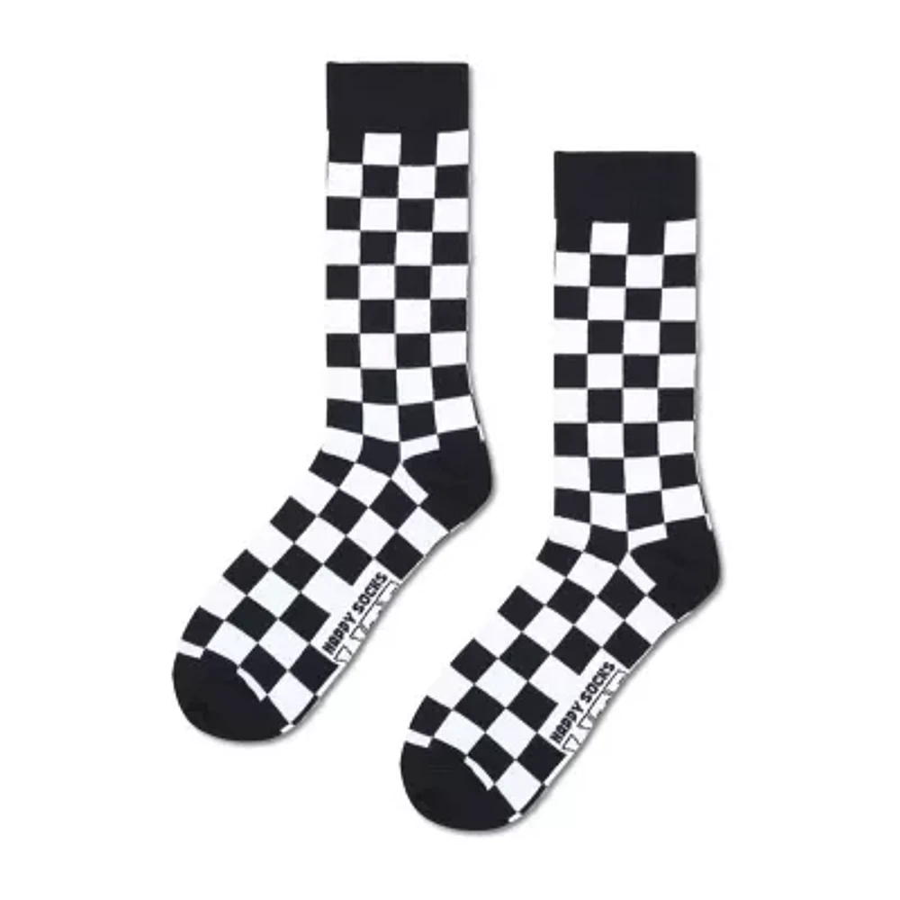 Happy Socks LITE Check 1 Pair Crew Mens