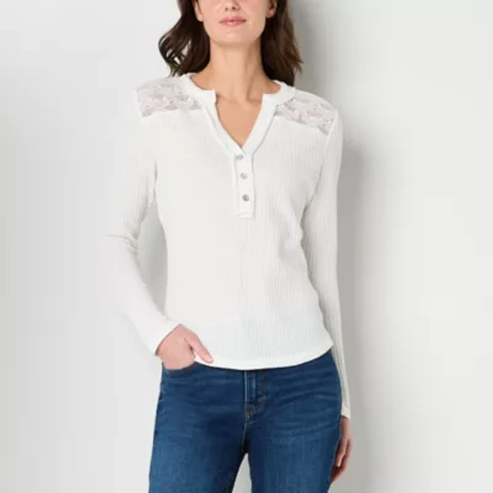 Frye and Co. Womens Long Sleeve Henley Shirt