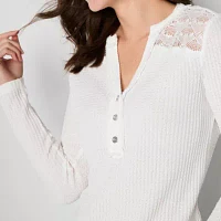 Frye and Co. Womens Long Sleeve Henley Shirt