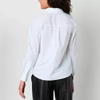Ultra Pink Womens Long Sleeve Embellished Blouse