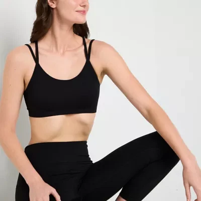 Xersion Light Support Rib Strappy Back Sports Bra