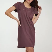 Ilusion Womens Short Sleeve Scoop Neck Nightshirt