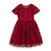 Mia & Mimi Big Girls Short Sleeve Flutter A-Line Dress