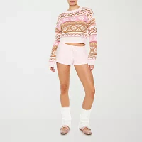 Forever 21 Juniors Fairisle Womens Crew Neck Long Sleeve Holiday Pullover Sweater