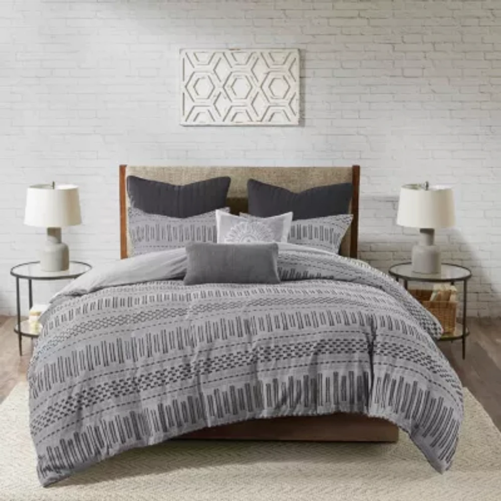 INK+IVY Rhea Cotton Jacquard Duvet Cover Mini Set