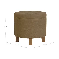 Homepop Storage Upholstered Ottoman